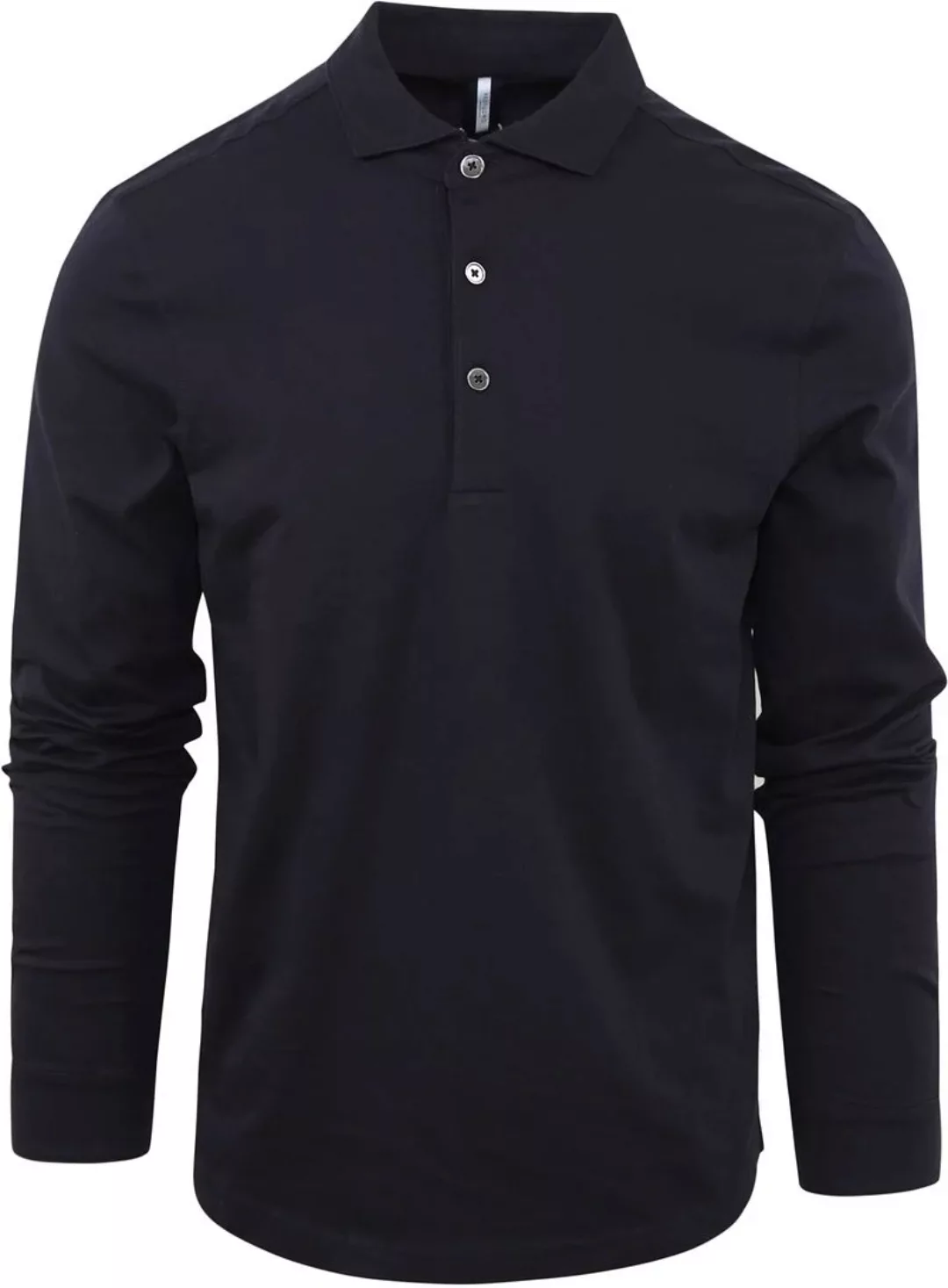 Profuomo Longsleeve Polo Navy Melange - Größe L günstig online kaufen