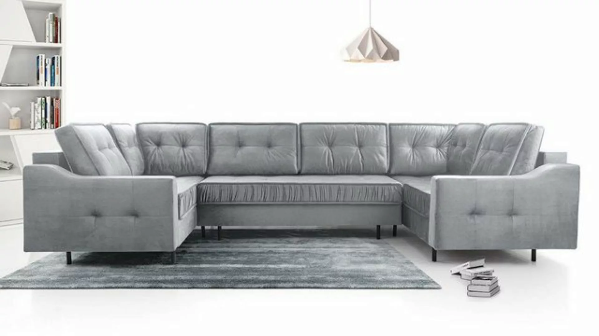 MKS MÖBEL Ecksofa ABETO U, Wohnlandschaft - U-Form Couch mit Schlaffunktion günstig online kaufen