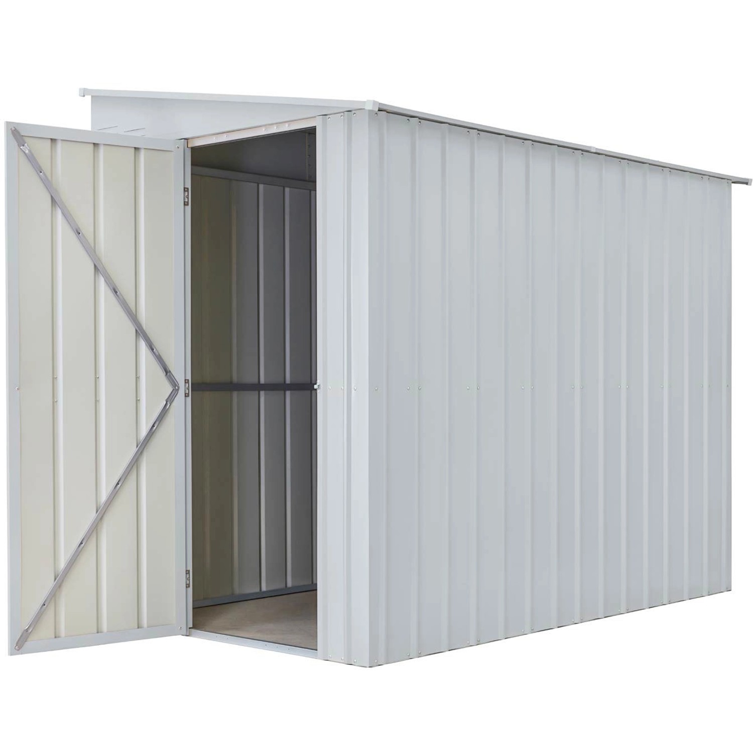 Globel Metall-Anlehngerätehaus Lean-To 58 B x T: 144 cm x 234 cm Silber Met günstig online kaufen