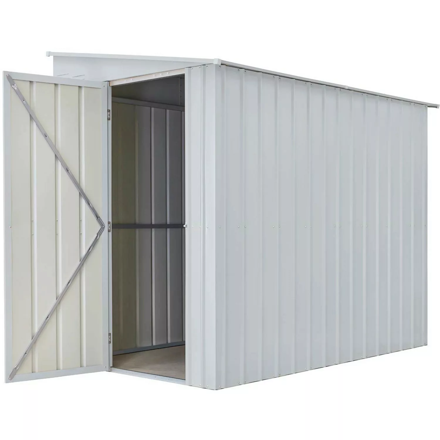 Globel Metall-Anlehngerätehaus Lean-To 58 B x T: 144 cm x 234 cm Silber Met günstig online kaufen