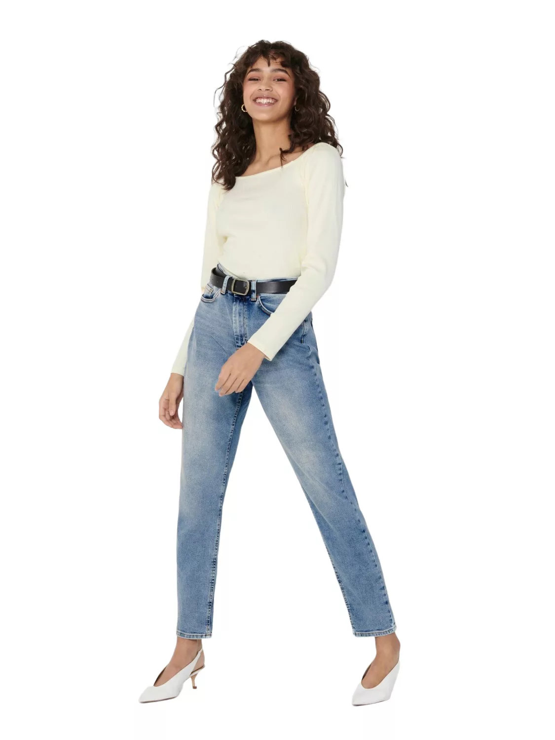 Only Veneda Life Mom Rea7453 Jeans XL Light Blue Denim günstig online kaufen