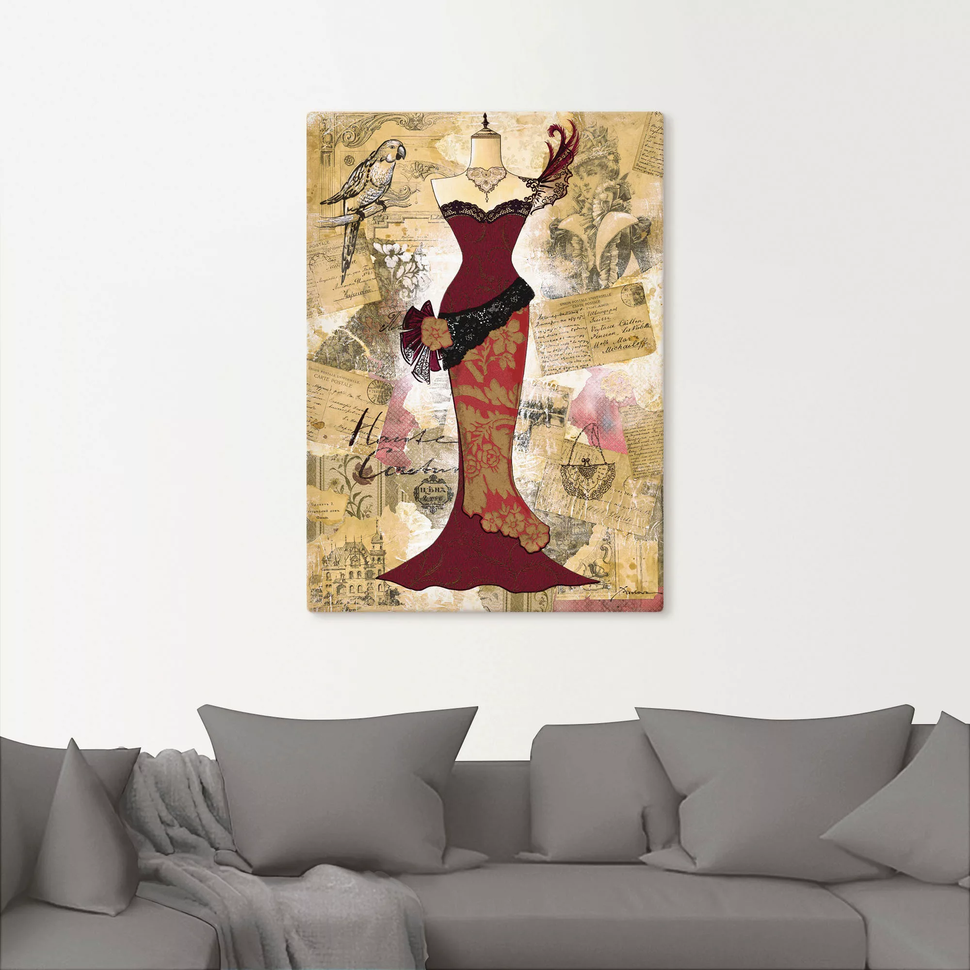 Artland Wandbild "Antikes Kleid - Collage", Mode, (1 St.) günstig online kaufen