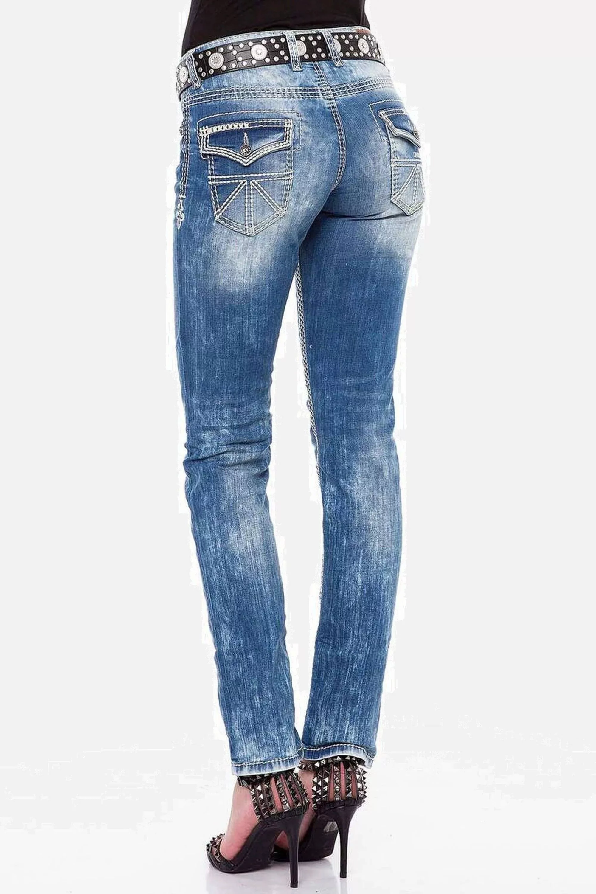 Cipo & Baxx Slim-fit-Jeans "Jeans", mit weißen Nähten, WD201 günstig online kaufen