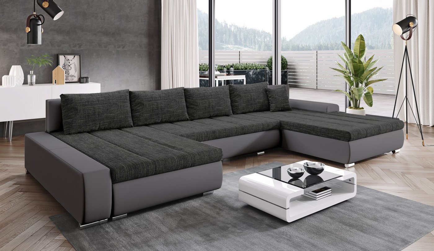 Furnix Ecksofa Elisabetta XXL-Sofa mit Schlaffunktion Couch Schlafsofa in 8 günstig online kaufen