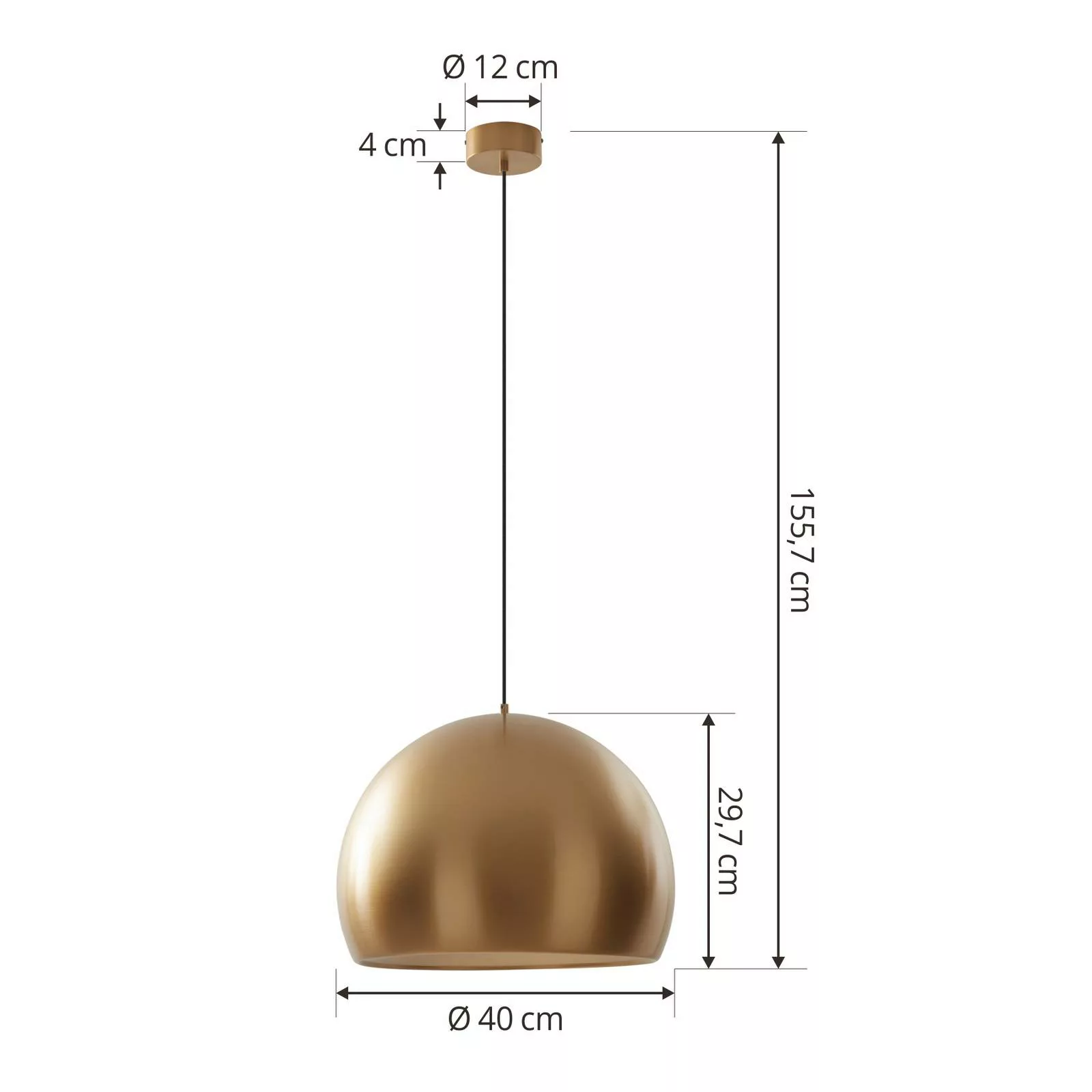Lucande LED-Hängelampe Lythara, messing, Ø 40 cm, Aluminium günstig online kaufen
