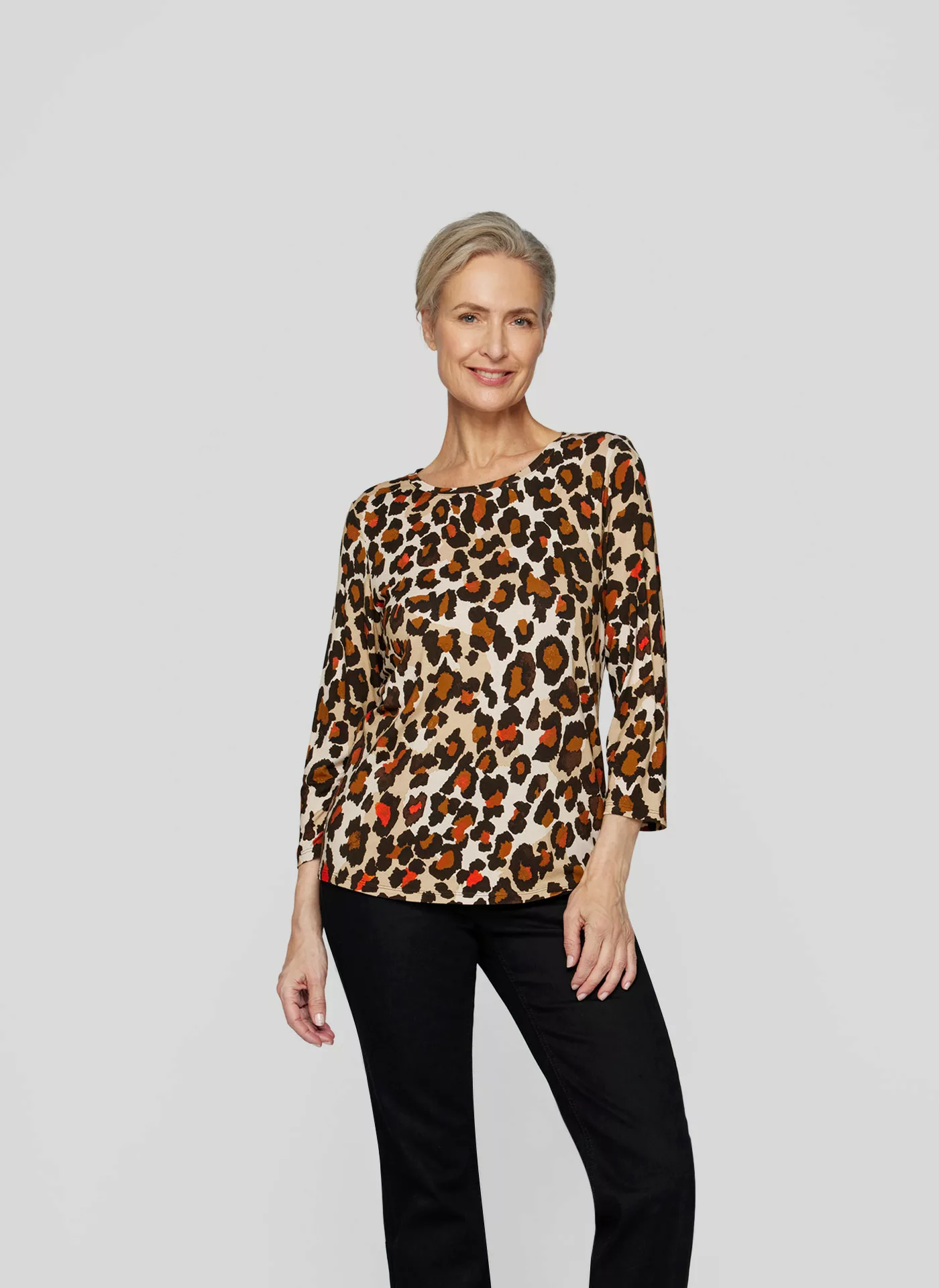 Rabe Print-Shirt "Rabe Stilvolles 3/4-Arm-Shirt im Leopardenmuster" günstig online kaufen