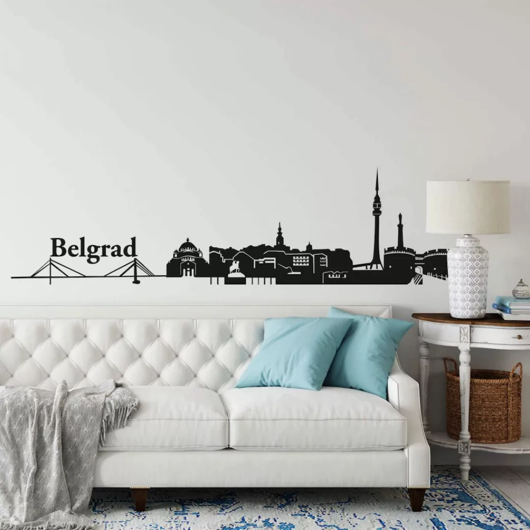 Wall-Art Wandtattoo »XXL Stadt Skyline Belgrad 120cm«, (1 St.), selbstklebe günstig online kaufen