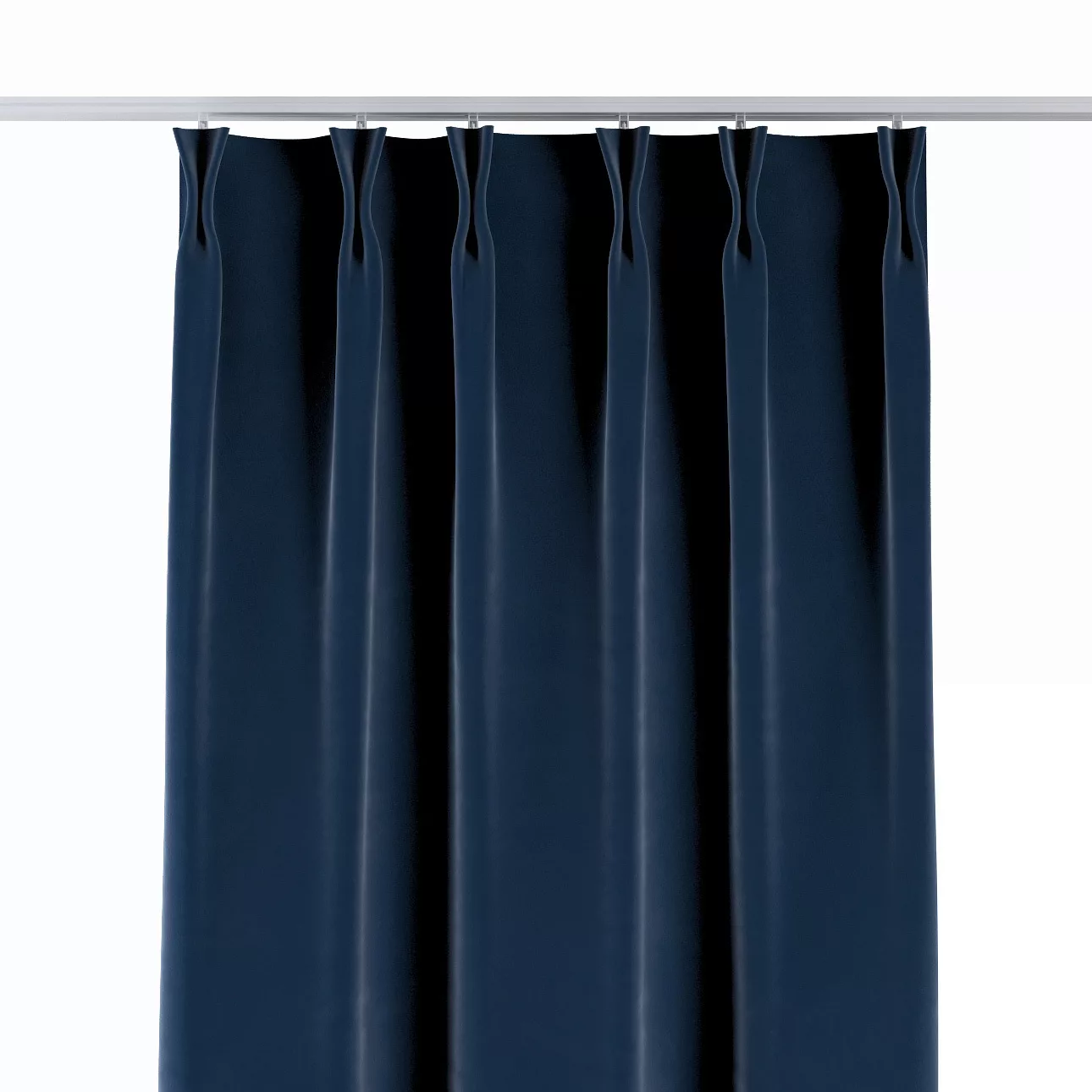 Vorhang mit flämischen 2-er Falten, dunkelblau, Velvet (704-29) günstig online kaufen