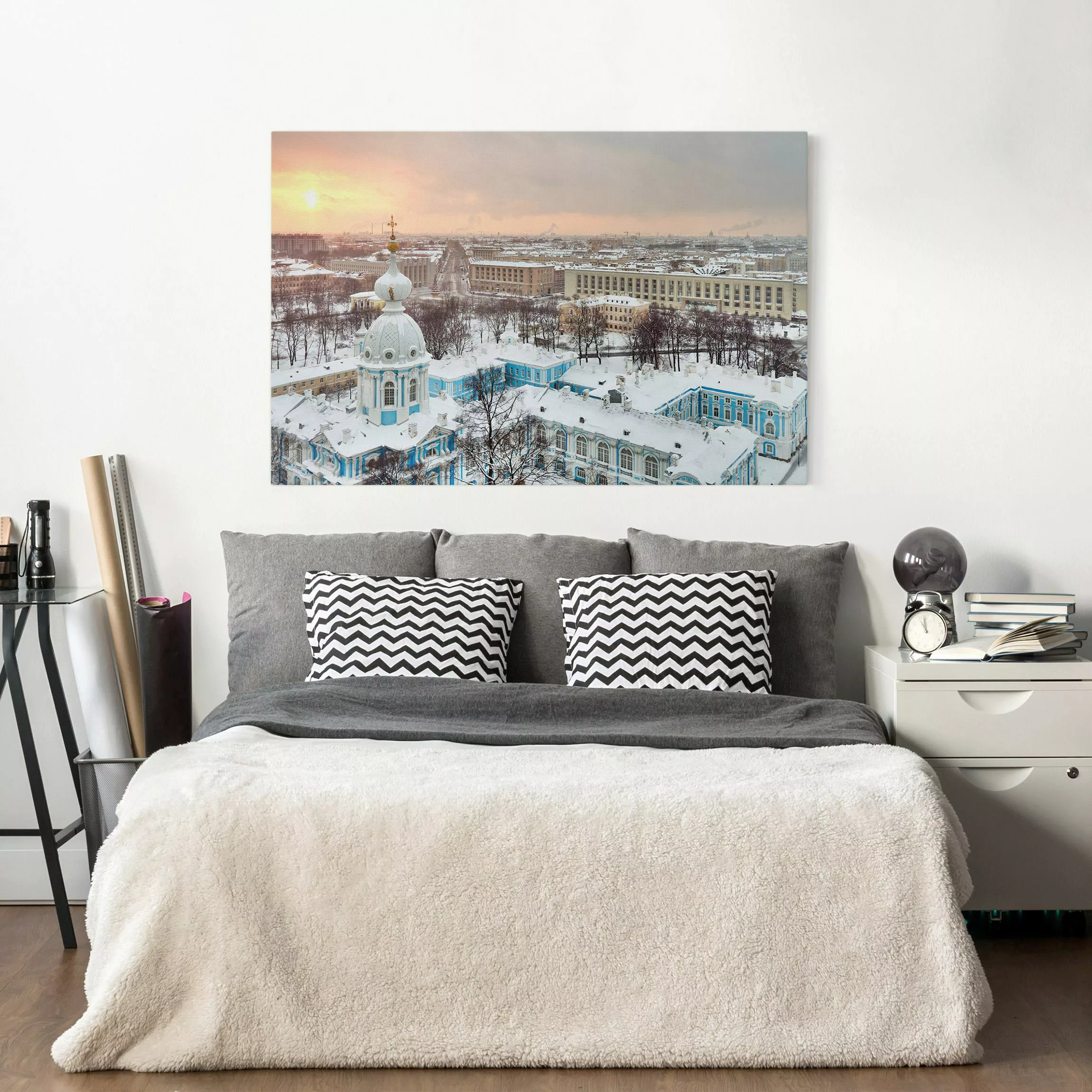 Leinwandbild Architektur & Skyline - Querformat Winter in St. Petersburg günstig online kaufen