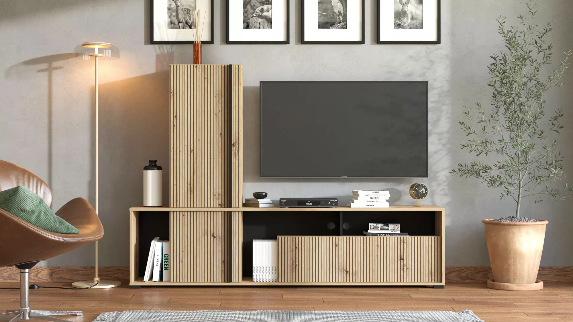 INOSIGN Wohnwand "Chania, 195 cm, inkl. TV Board und Highboard", (Komplett- günstig online kaufen