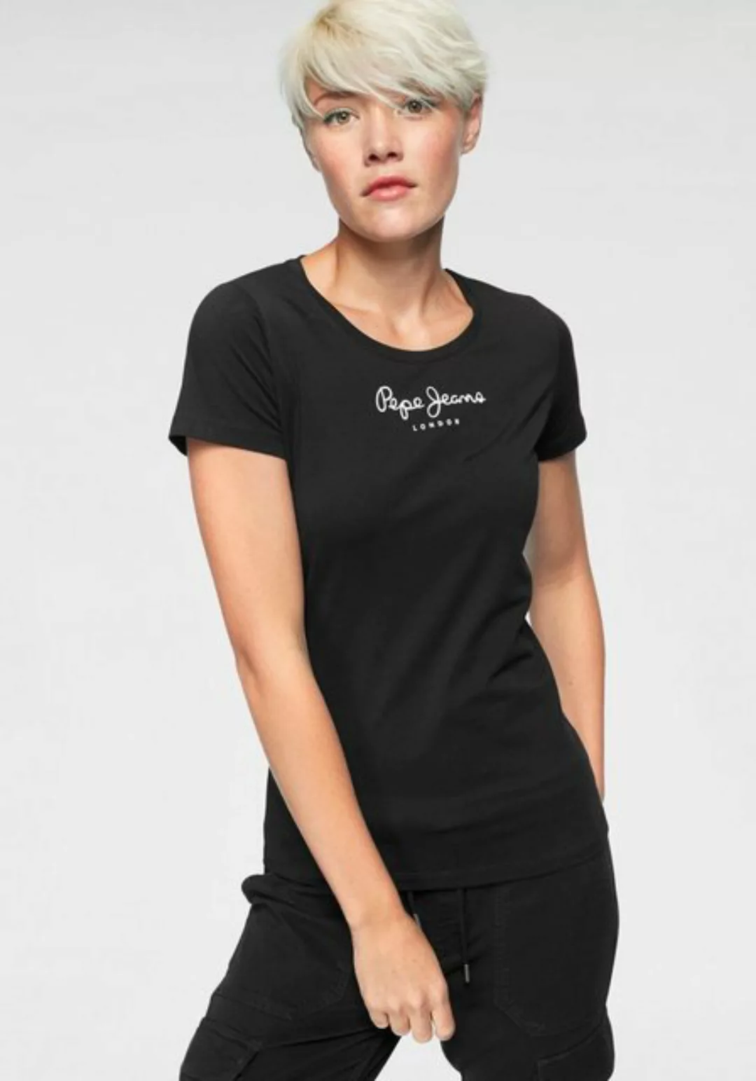 Pepe Jeans T-Shirt NEW VIRGINIA mit Logo-Print günstig online kaufen