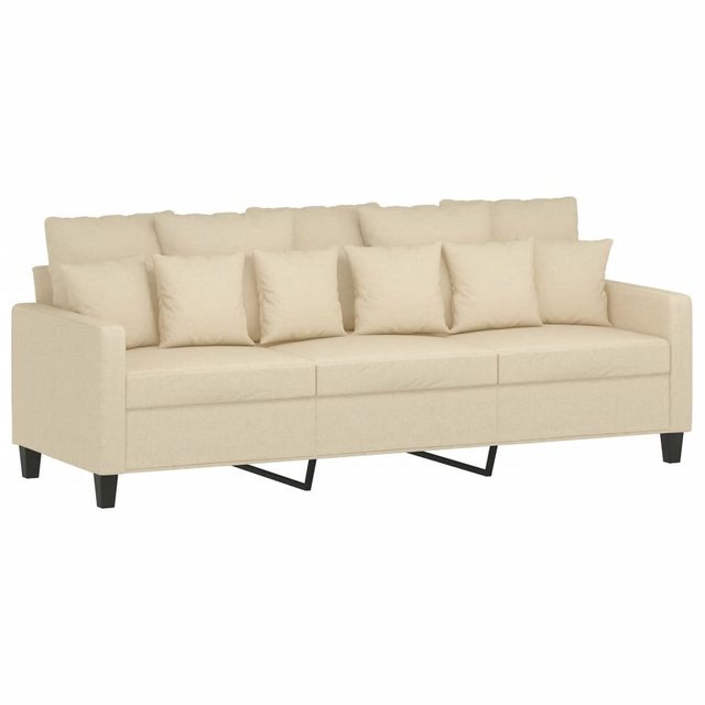 vidaXL Sofa, 3-Sitzer-Sofa Creme 180 cm Stoff günstig online kaufen