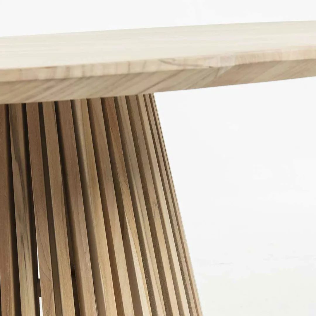 Massivholztisch mit Säulengestell runde Tischform günstig online kaufen