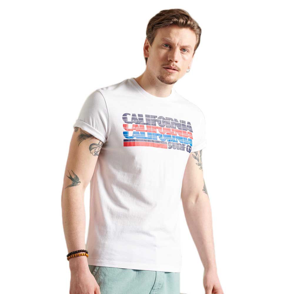 Superdry Cali Surf Graphic 220 Kurzärmeliges T-shirt S Optic günstig online kaufen