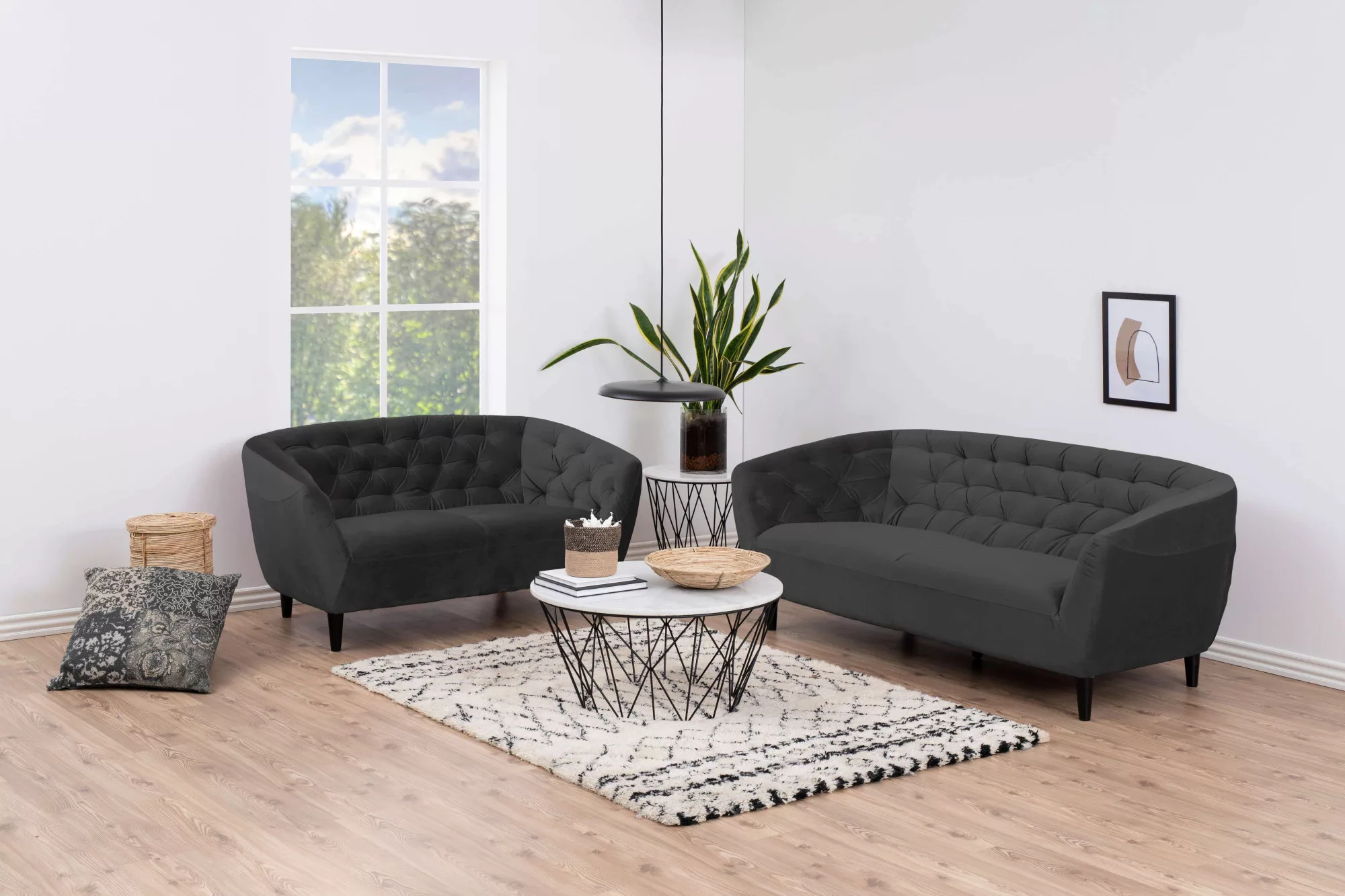 ACTONA GROUP 2-Sitzer "Ria Sofa, Couch, Doppelsofa, Loveseat,", Samtstoff, günstig online kaufen