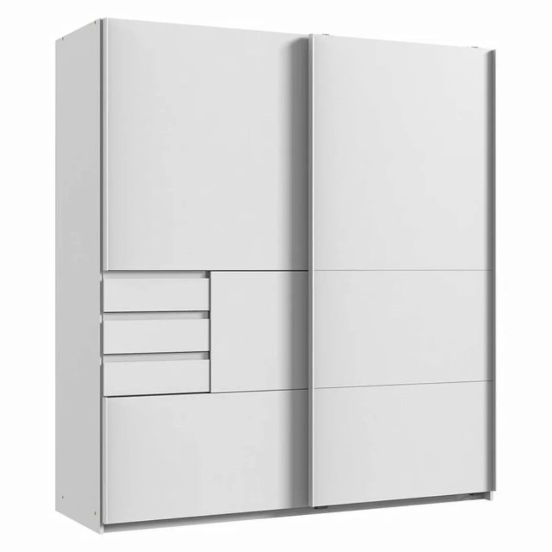 Schlafzimmer Schwebetürenschrank mit 3 Schubkästen in weiß BREGENZ-43, B/H/ günstig online kaufen