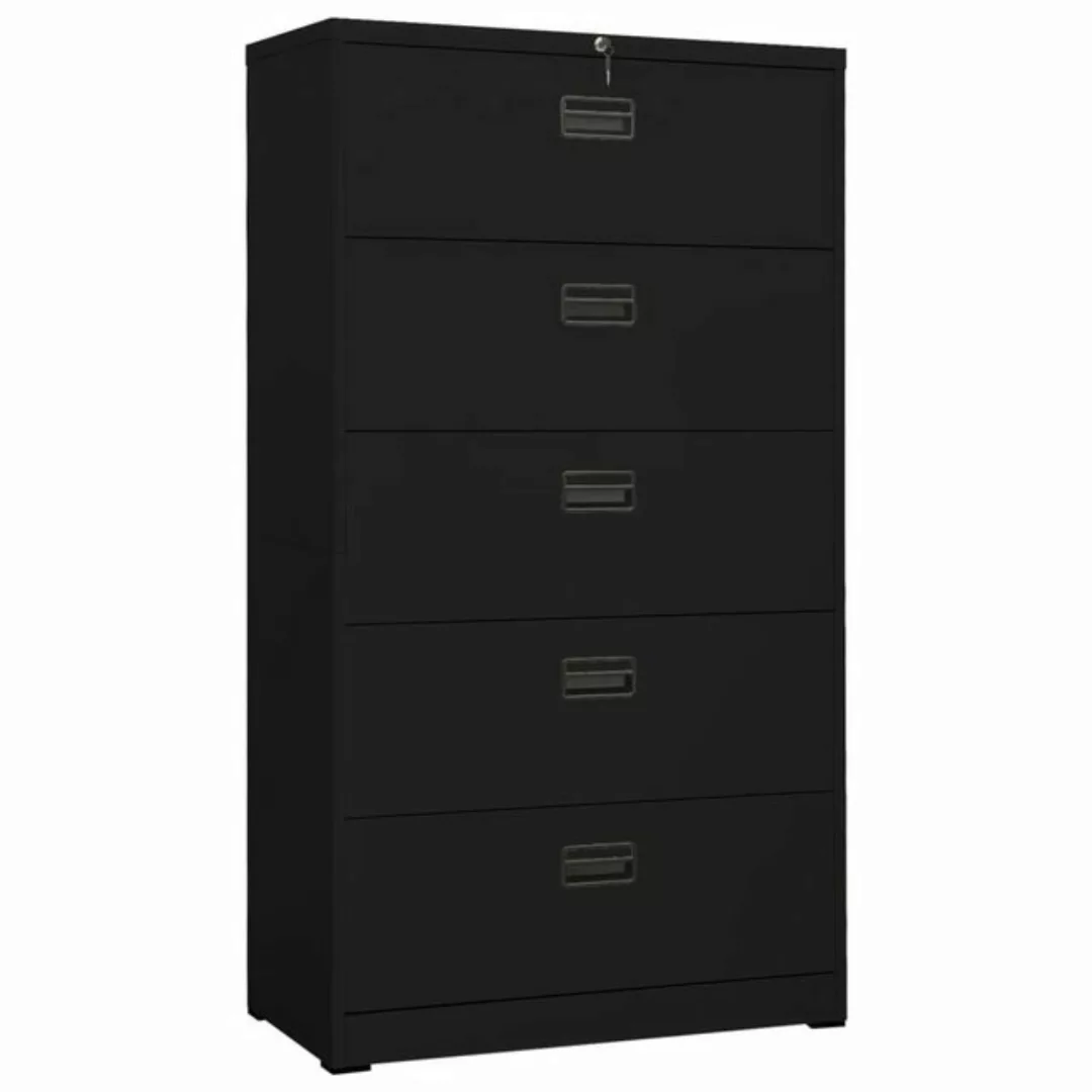 furnicato Aktenschrank Schwarz 90x46x164 cm Stahl günstig online kaufen