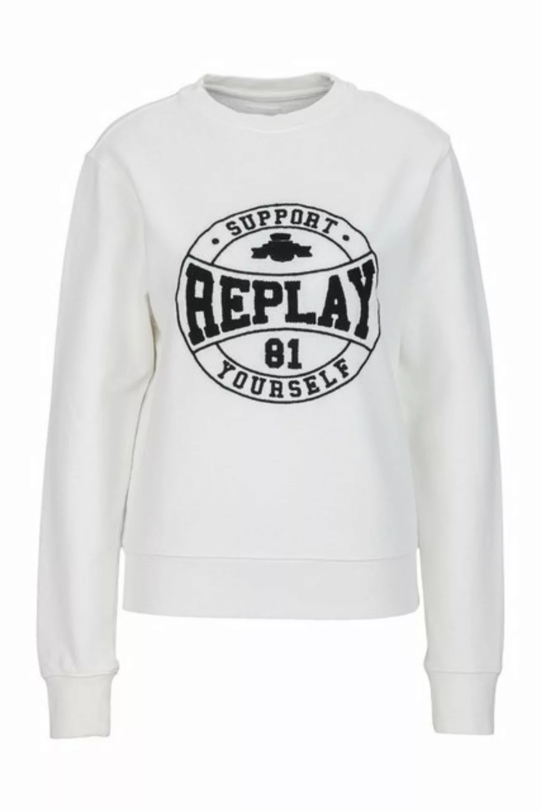 Replay Sweatshirt Sweatshirt - College Stickerei aus warmer und weicher Bau günstig online kaufen