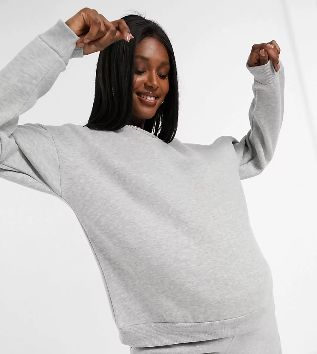 Chelsea Peers Umstandsmode – Kalkgraues Lounge-Sweatshirt aus schwerer Bio- günstig online kaufen