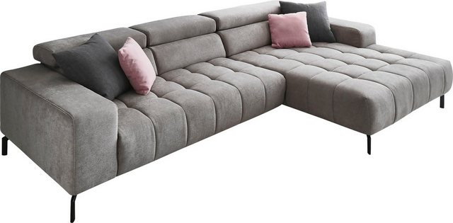 Die PlanBar Ecksofa "MP-IN18022 L-Form", mit Kopfteilverstellung & Zierkiss günstig online kaufen