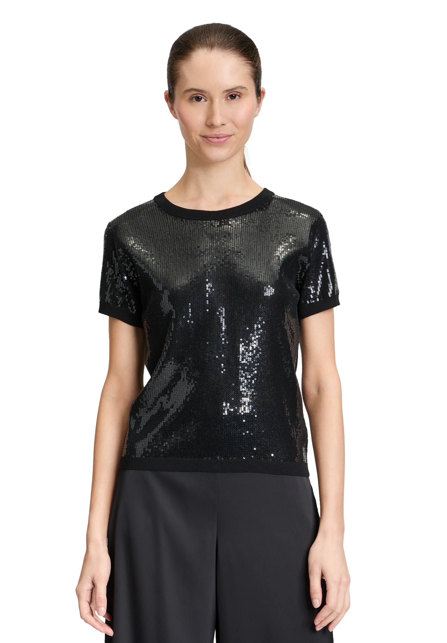 Vera Mont Kurzarmshirt "Vera Mont Damen Basic-Strickpullover mit Rundhalsau günstig online kaufen