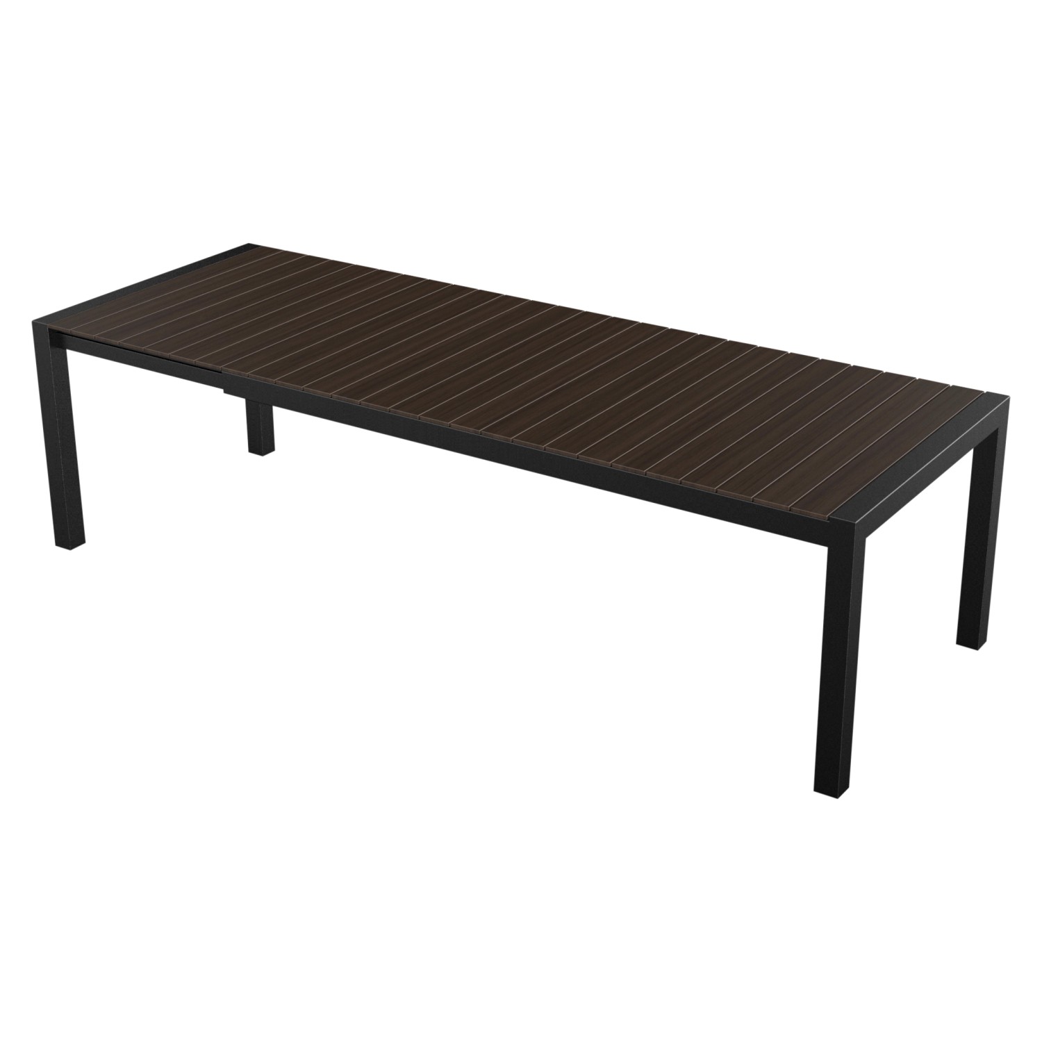 ebuy24 Joan Gartentisch 205-275 x 100 cm mit Auszug mit 1 Platte Schwarz un günstig online kaufen