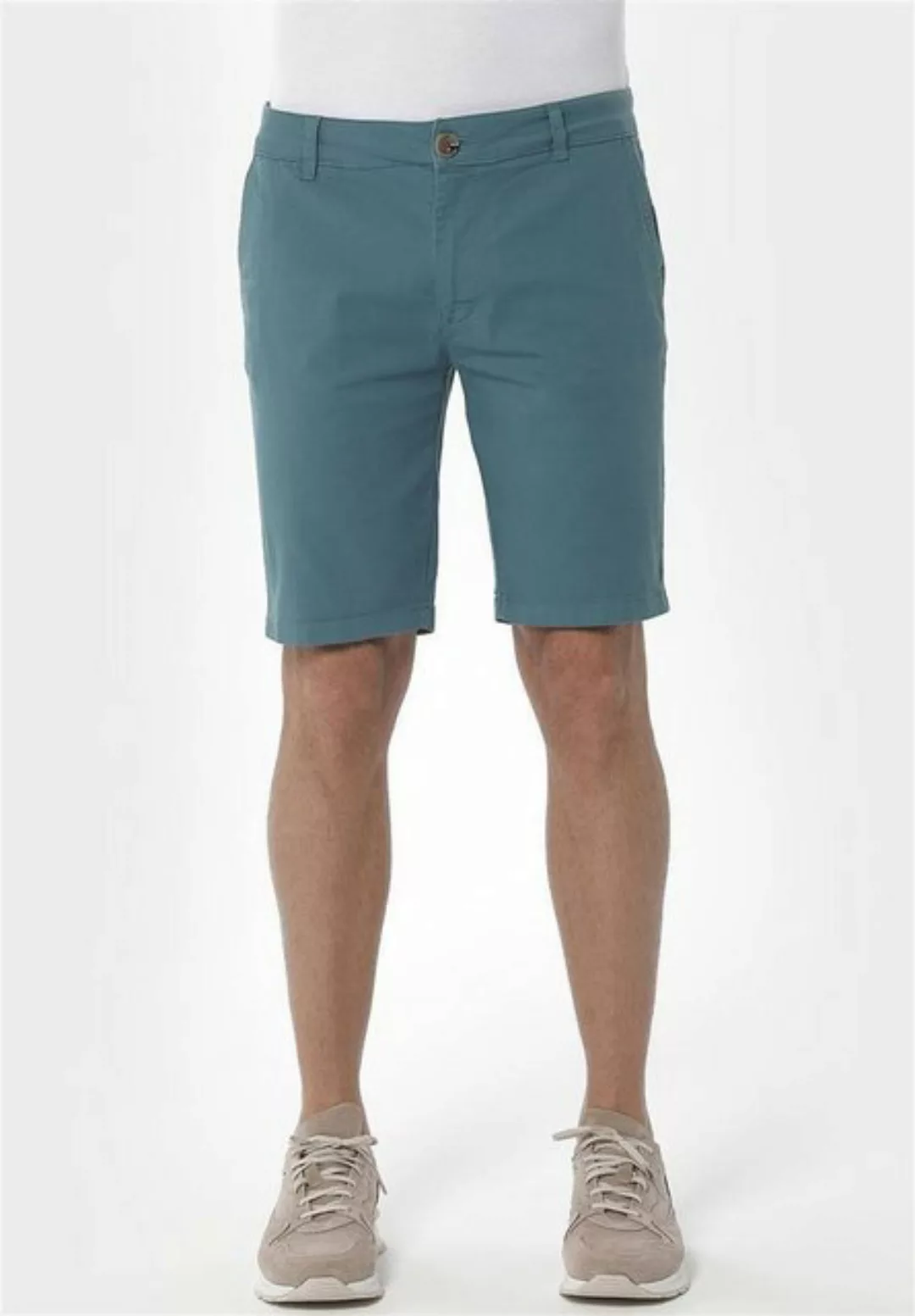 ORGANICATION Chinohose Men's Garment Dyed Slim Fit Shorts in Petrol Green günstig online kaufen