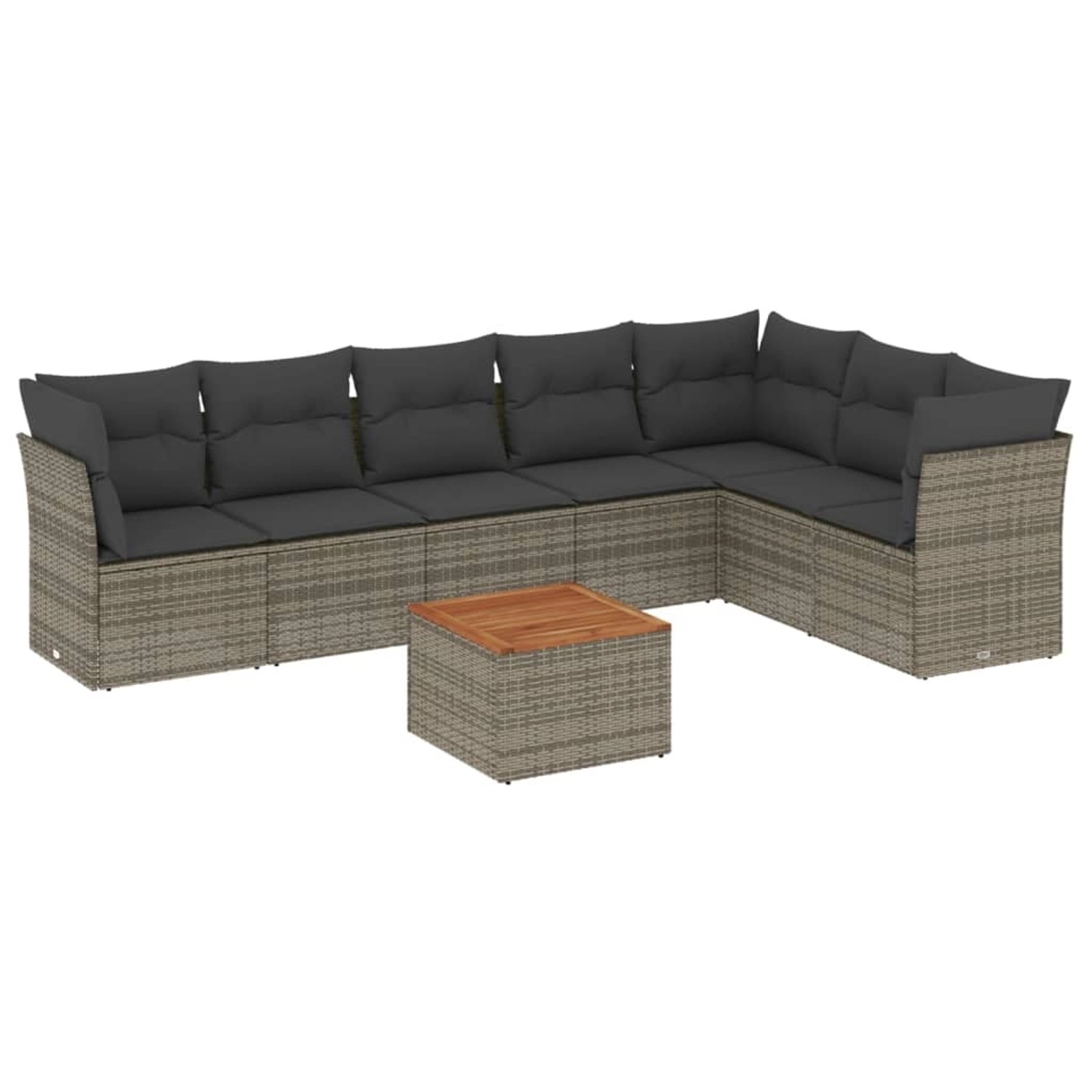vidaXL 8-Tlg Garten-Sofagarnitur mit Kissen Grau Poly Rattan 3223680 günstig online kaufen