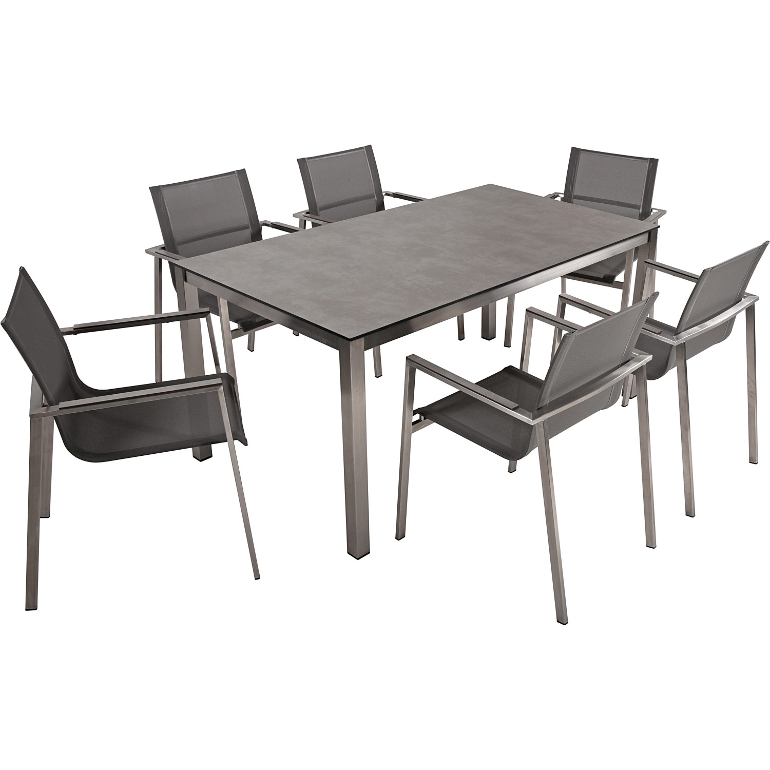 Garden Pleasure Gartenmöbel-Set 02 Sienna 7-teilig Silber günstig online kaufen