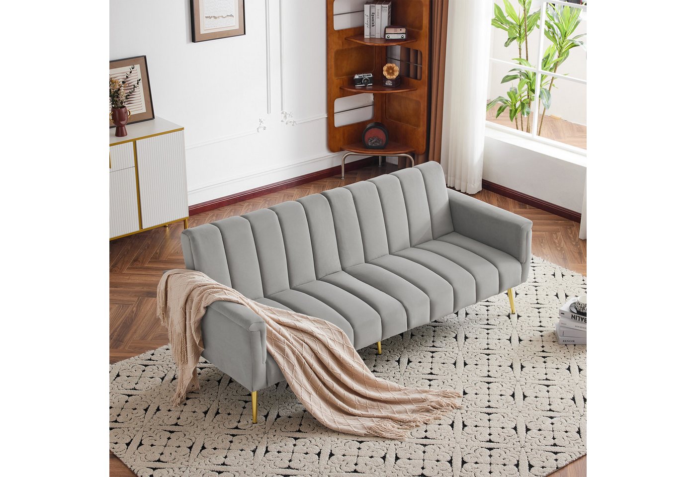 HAUSS SPLOE Sofa Klappbares Schlafsofa mit Bettfunktion Loungesofa 3 Winkel günstig online kaufen