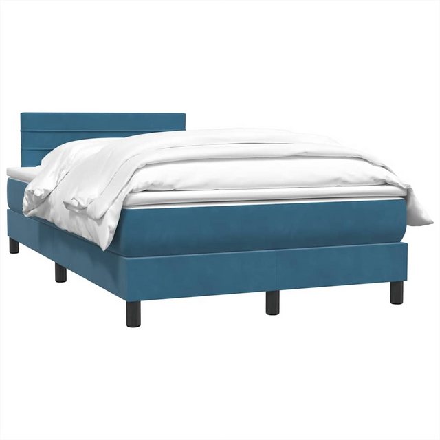 vidaXL Bett Boxspringbett mit Matratze Dunkelblau 120x210 cm Samt günstig online kaufen