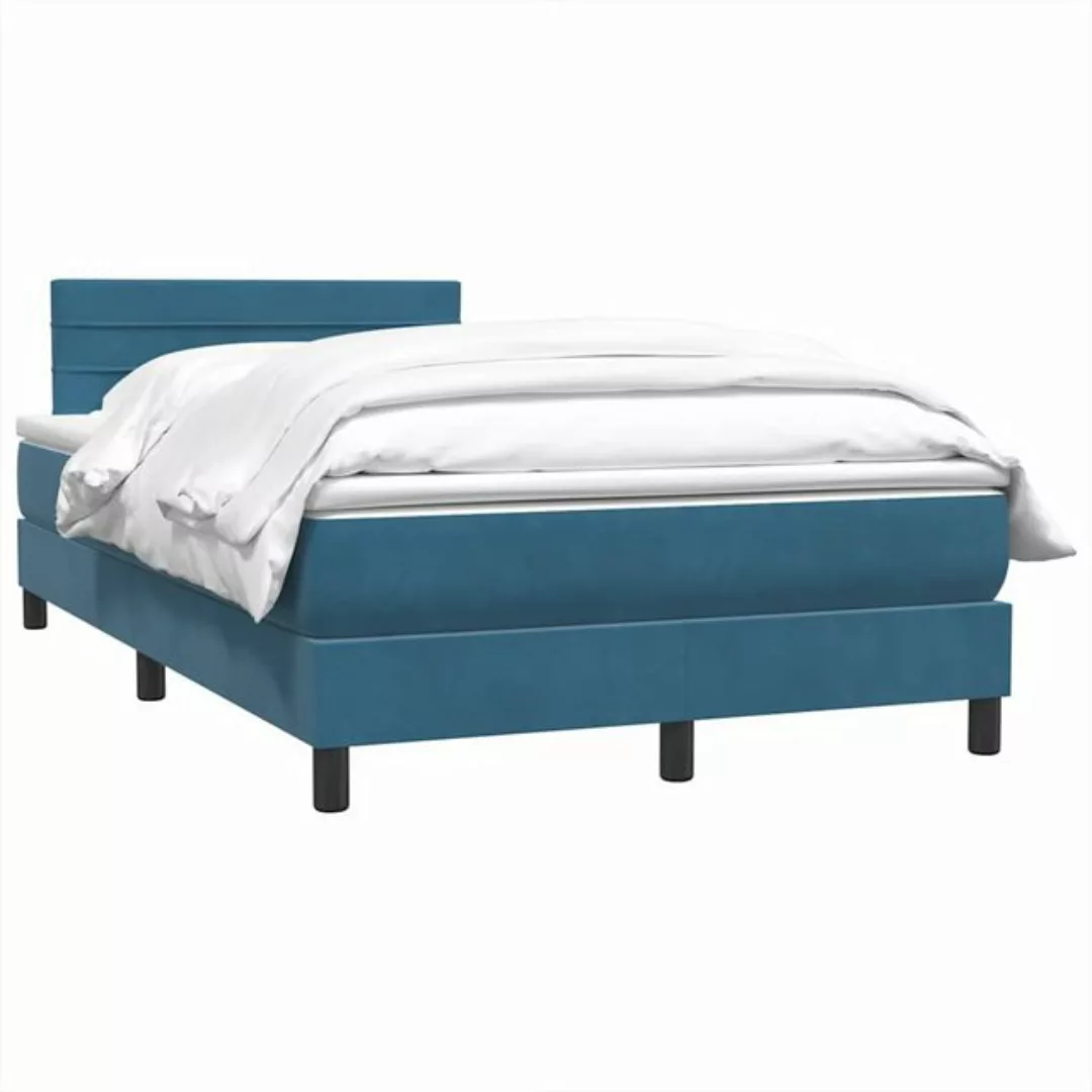 vidaXL Bett Boxspringbett mit Matratze Dunkelblau 120x220 cm Samt günstig online kaufen