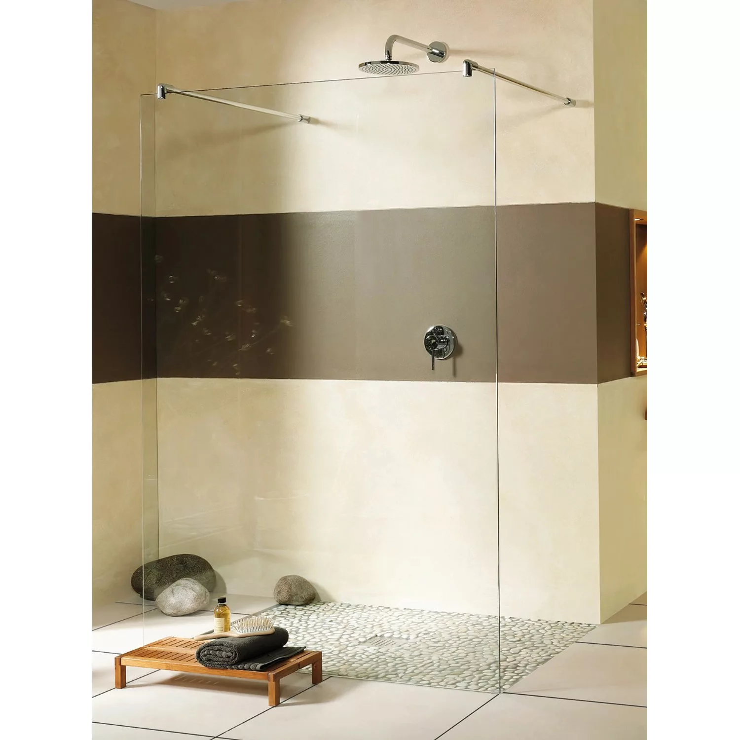 Breuer Walk-In Entra Freistehende Duschwand Chrom Klarglas 120 cm günstig online kaufen