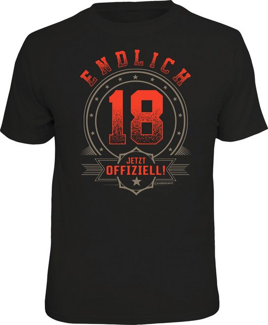 RAHMENLOS® T-Shirt zum Geburtstag: endlich 18, jetzt offiziell günstig online kaufen