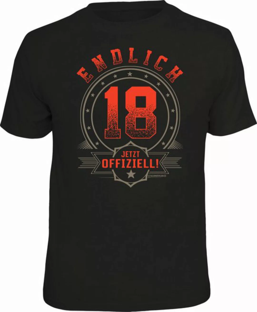 RAHMENLOS® T-Shirt zum Geburtstag: endlich 18, jetzt offiziell günstig online kaufen