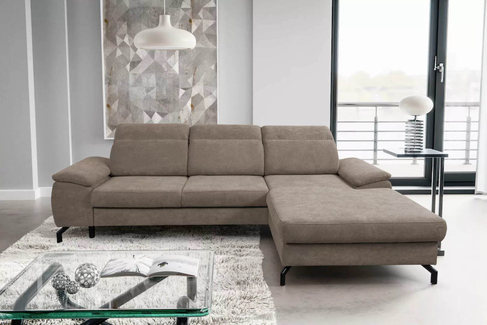 WERK2 Ecksofa "Panama L-Form", Modernes Sofa mit Schlaffunktion, Bettkasten günstig online kaufen