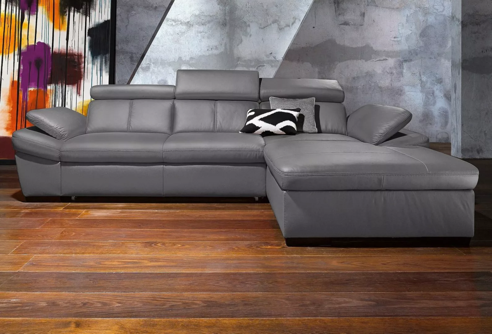 exxpo - sofa fashion Ecksofa Salerno, L-Form, inkl. Kopf- und Armteilverste günstig online kaufen