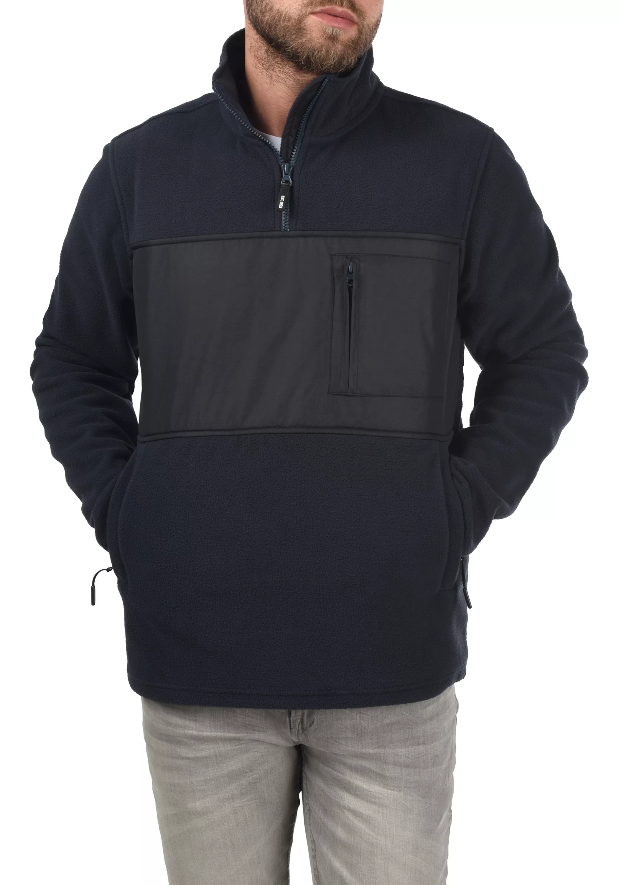 Indicode Fleecejacke IDBoggy Herren Fleecejacke mit Stehkragen günstig online kaufen