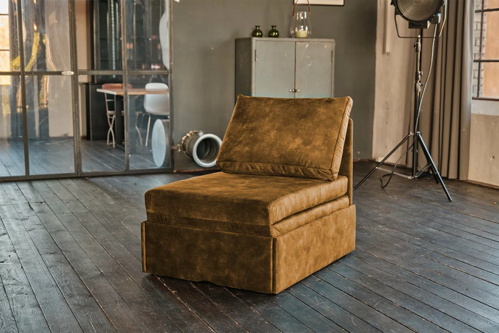 KAWOLA Schlafsofa DELLA, Sessel Schlafsessel Sofa Velvet versch. Farben günstig online kaufen