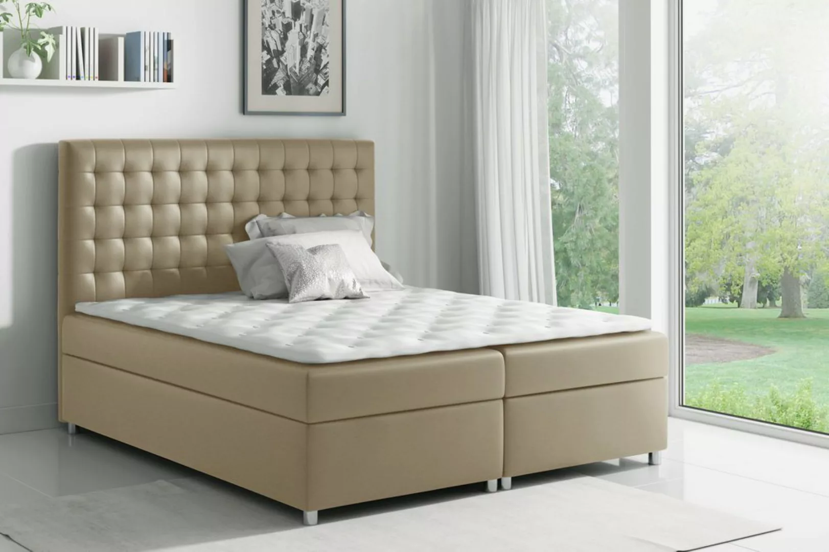 Stylefy Boxspringbett Fortuna (Schlafzimmerbett, Bett), 120/140/160/180/200 günstig online kaufen