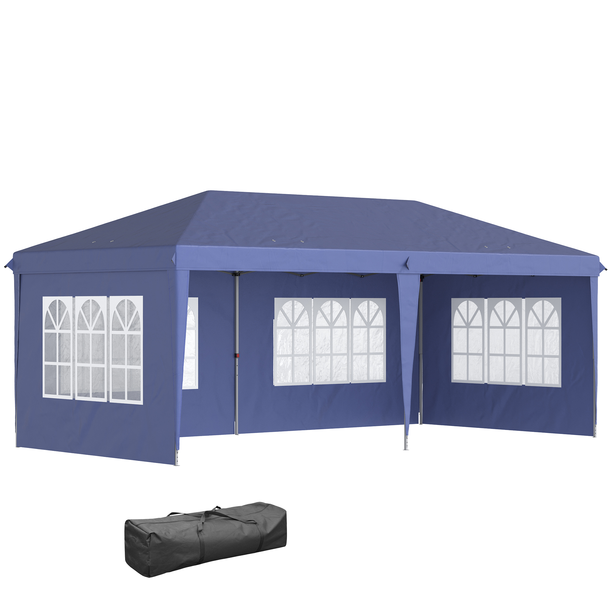 Outsunny Faltpavillon blau Polyester B/H/L: ca. 295x270x585 cm günstig online kaufen