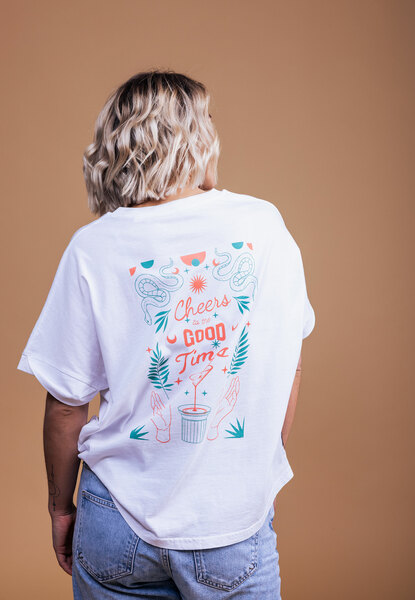 Loose Fit Damen T-shirt "Good Times" günstig online kaufen