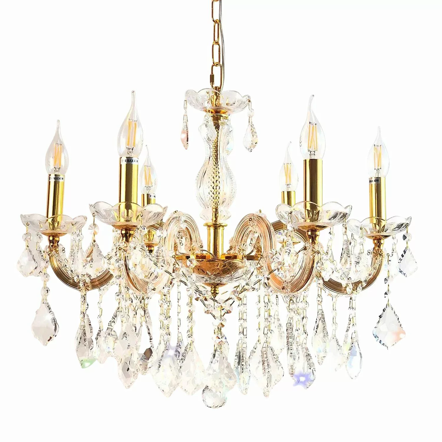 PGA-Lights Kronleuchter Kristall Kronleuchter Gold Ø60cm günstig online kaufen