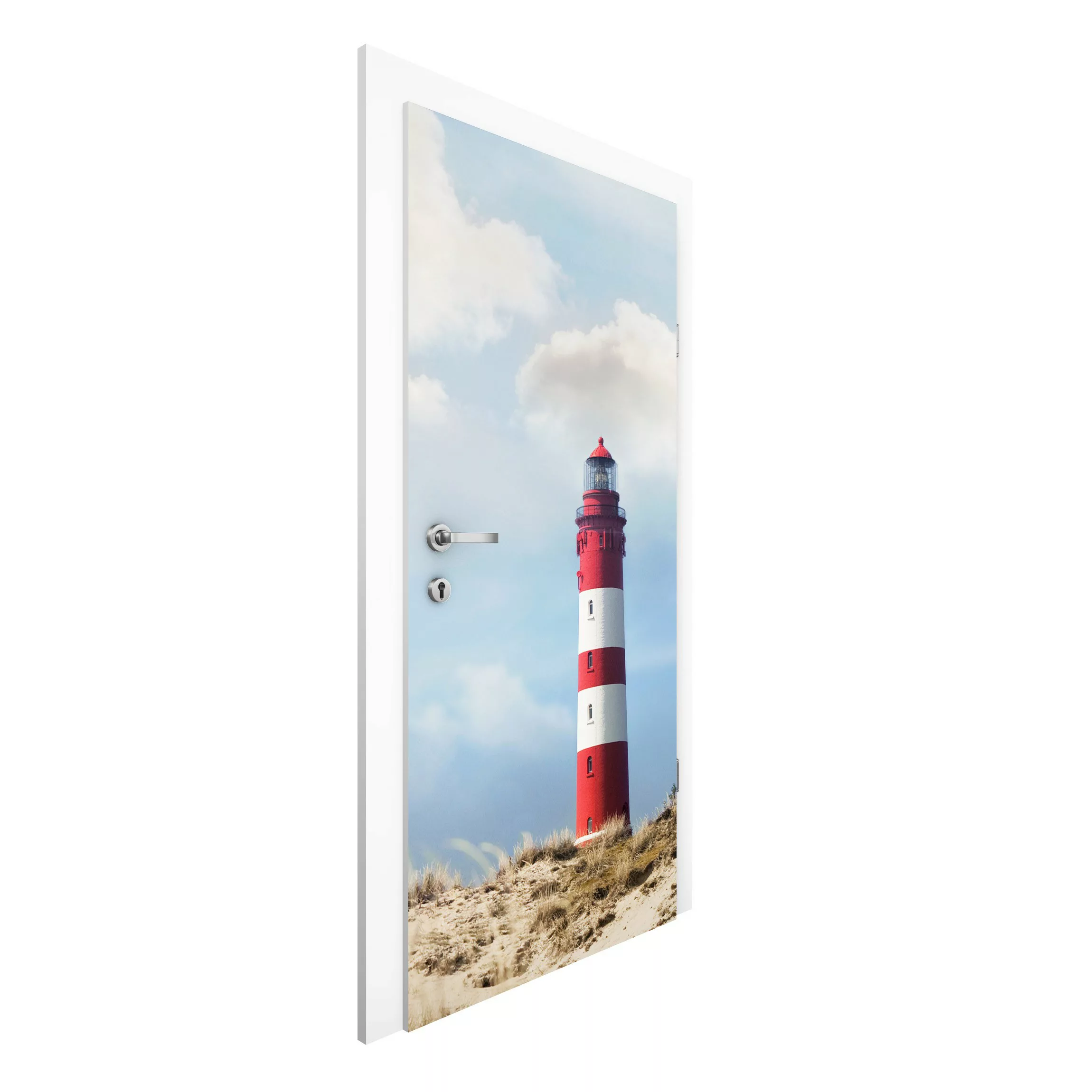 Türtapete Leuchtturm in den Dünen günstig online kaufen