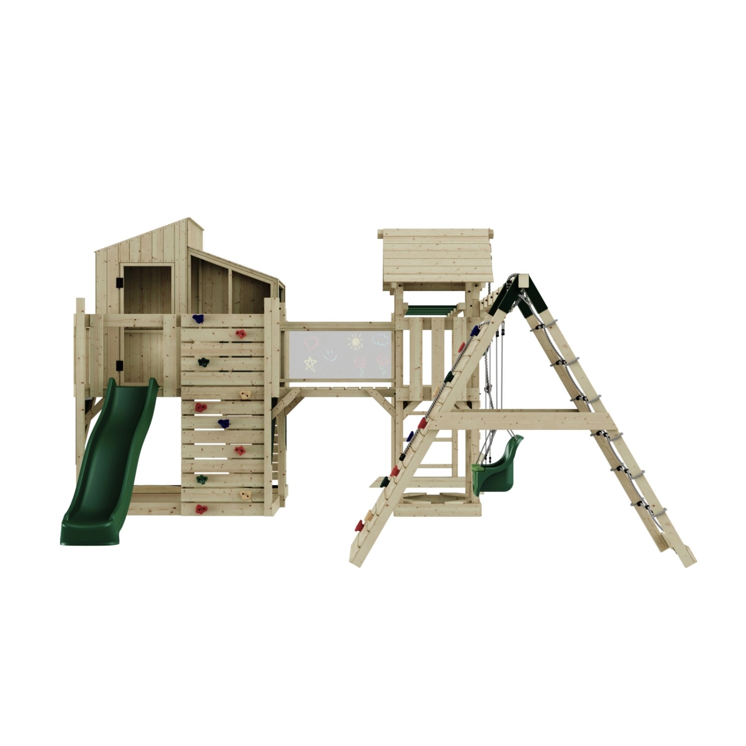 OutdoorToys Spielturm Gustav mit Babyschaukel Dunkelgrün günstig online kaufen