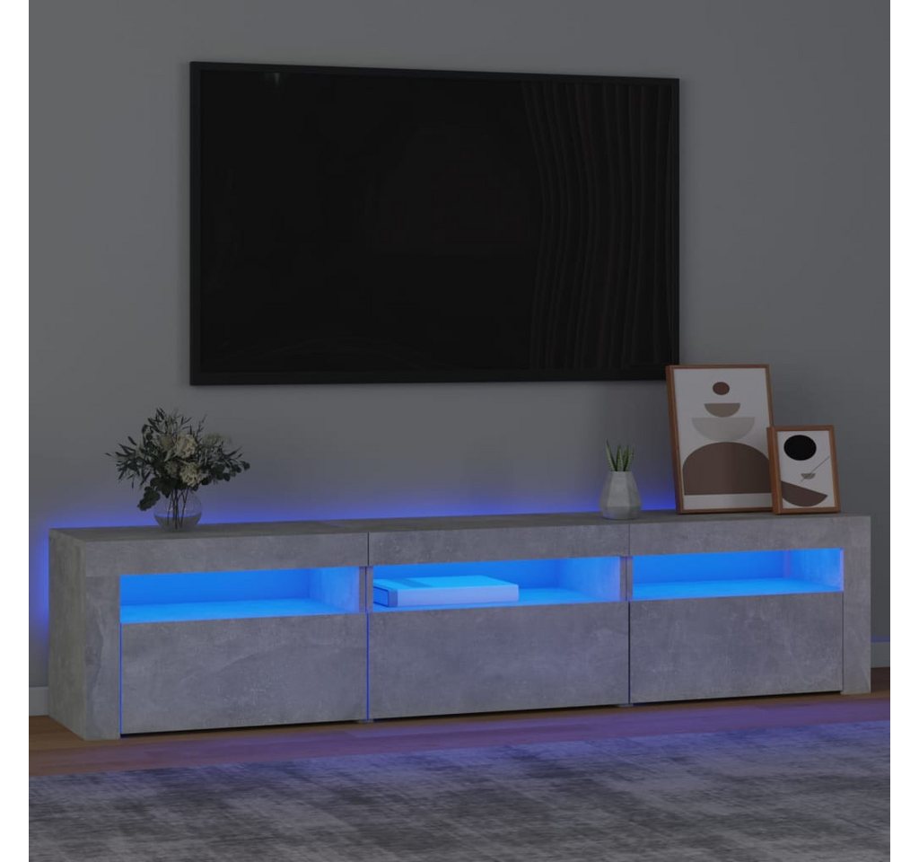 vidaXL TV-Schrank TV-Schrank mit LED-Leuchten Betongrau 180x35x40 cm (1-St) günstig online kaufen