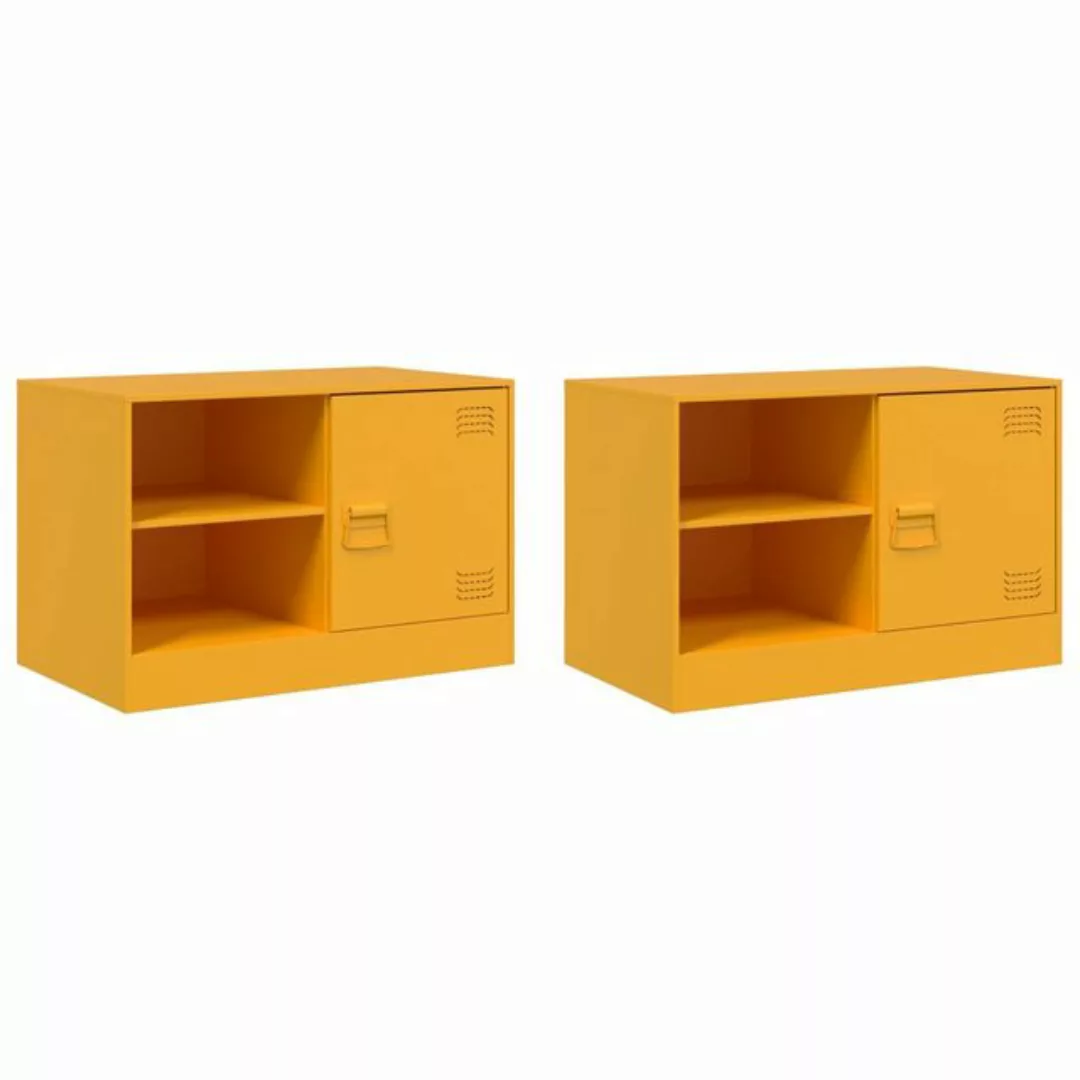 vidaXL TV-Schrank TV-Schränke 2 Stk. Senfgelb 67x39x44 cm Stahl (2-St) günstig online kaufen