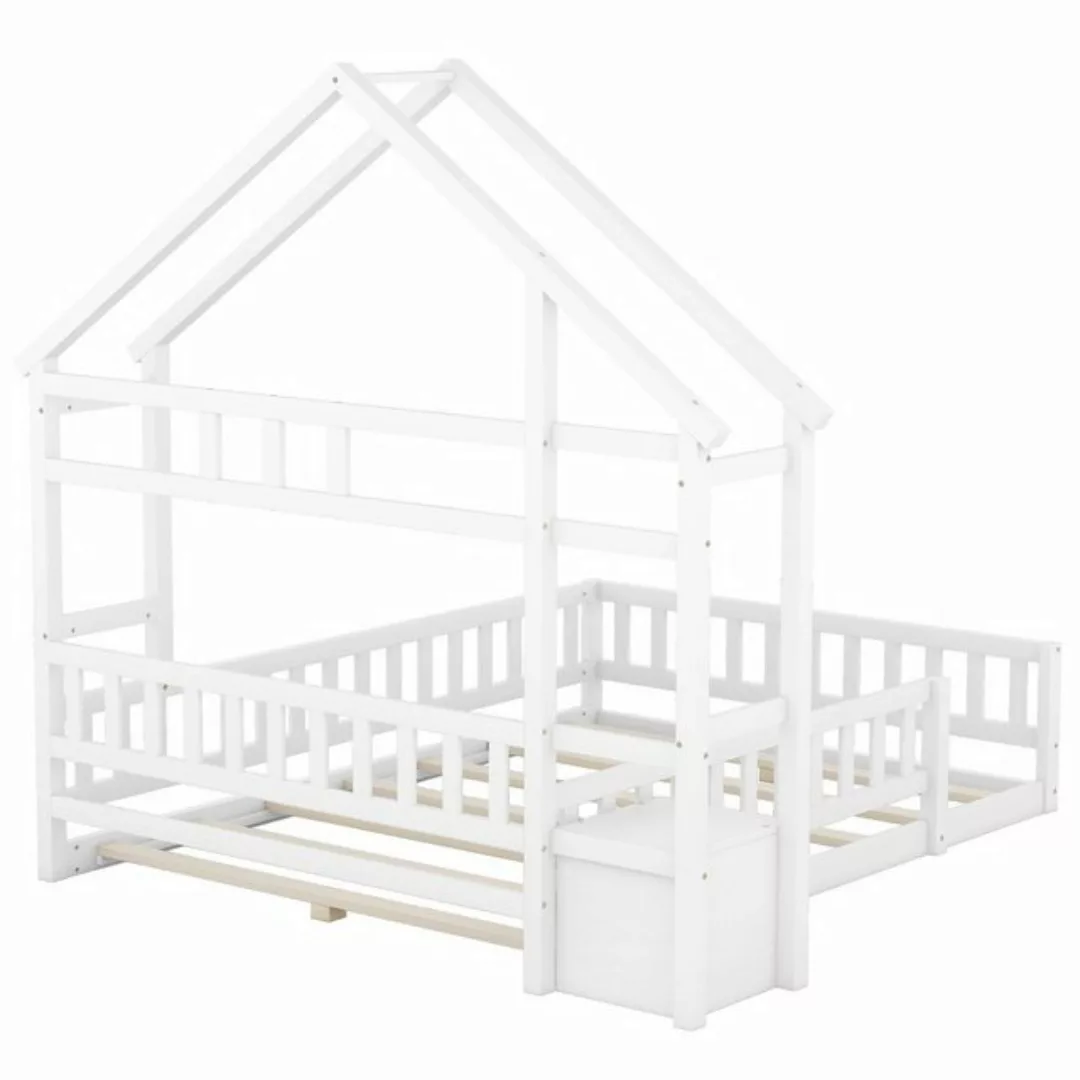 DOPWii Jugendbett 140x200cm Kinderbetten,Flachbetten,Hausbetten mit Gelände günstig online kaufen