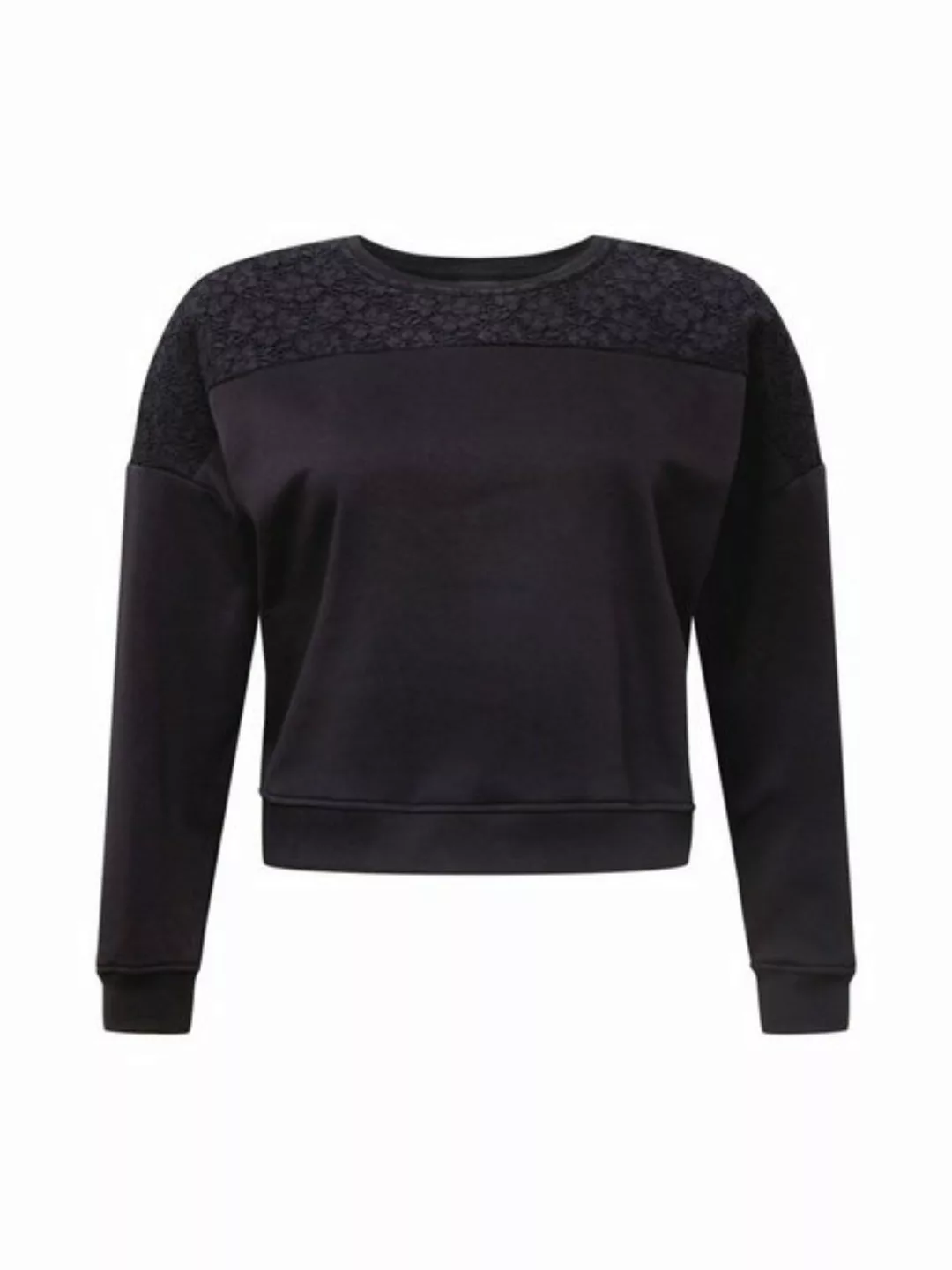 URBAN CLASSICS Sweater Damen Ladies Short Oversized Lace Inset Crew (1-tlg) günstig online kaufen