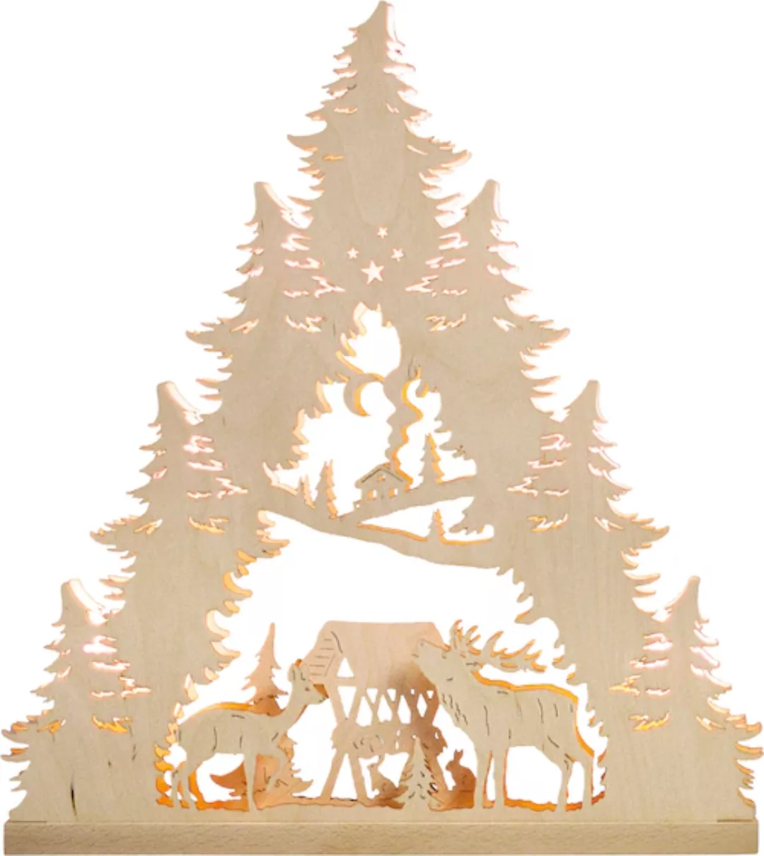 Weigla Lichterbogen »Hirschfamilie, Weihnachtsdeko«, 7-flammig, Pyramidenfo günstig online kaufen